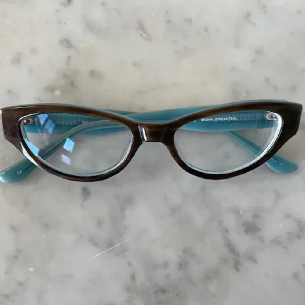 DOLABANY Lucille Glasses Brown Streak Teal 50/17/140